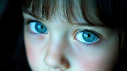 Wall Mural - Close-Up of Child with Striking Blue Eyes