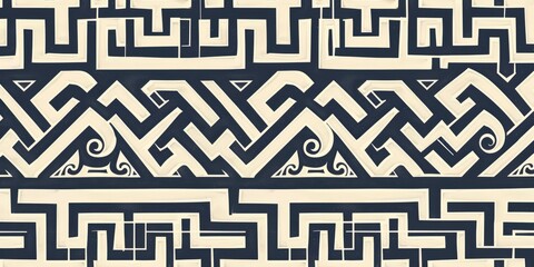 Canvas Print - Geometric Pattern with Waves and Connected Lines