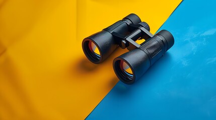 Stylish Binoculars on a Vibrant Background