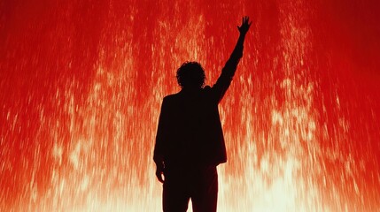 Poster - Silhouette Against Fiery Background