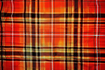 Wall Mural - Vibrant Red Plaid Textile Pattern Background