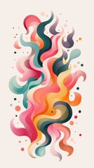 Poster - Colorful Abstract Swirls with Dots and Fluid Shapes