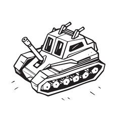 CRAWLER CARRIER in cartoon, doodle style . Image for t-shirt, web, mobile apps and ui. Isolated 2d vector illustration in logo, icon, sketch style, Eps 10, black and white. AI Generative