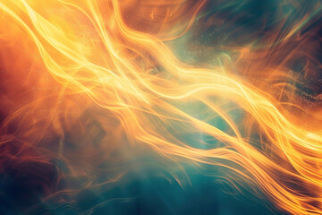 Canvas Print - A colorful, abstract painting of flames and water.