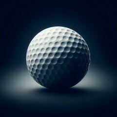 Wall Mural - Close up view of golf ball on dark background 