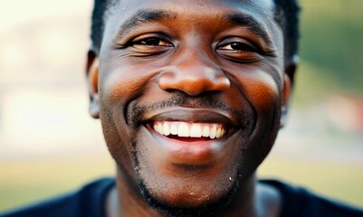 Canvas Print - Portrait of a happy mature african man smiling at the camera