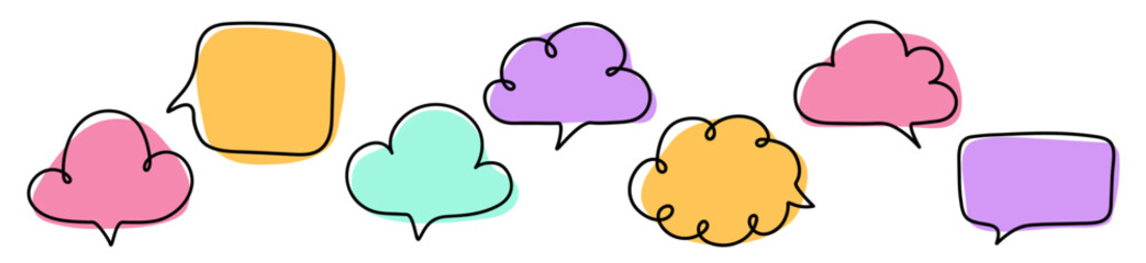 Speech ballon set. Cartoon style speech bubbles. Vector illustration