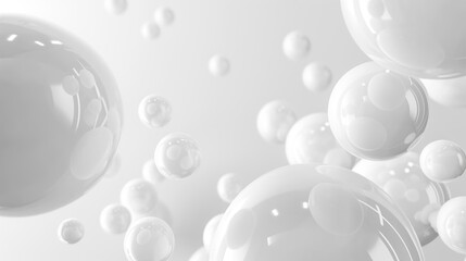 white abstract bubbles round circles spheres background, white minimalistic abstract background with