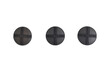 © Olena - Set of three leather covered clothing buttons on a white background.