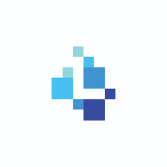 Letter L creative technological modern data pixel logo