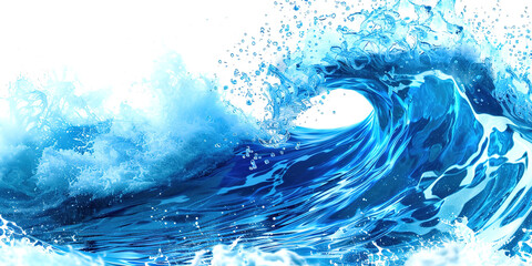 Wall Mural - Close-up wave on white background