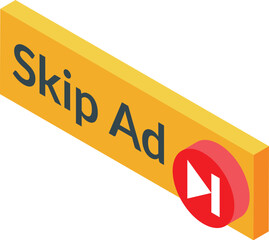 Wall Mural - Skip ad button inviting user to skip advertisement on digital device