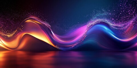 Wall Mural - Big Neon Wave Background, Generative AI