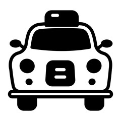 Sticker - A glyph style icon of cab 