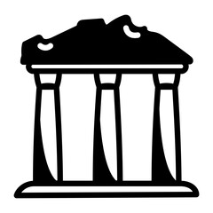 Sticker - A glyph style icon of athens landmark 