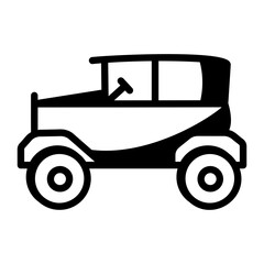 Sticker - A line style icon of classic car 