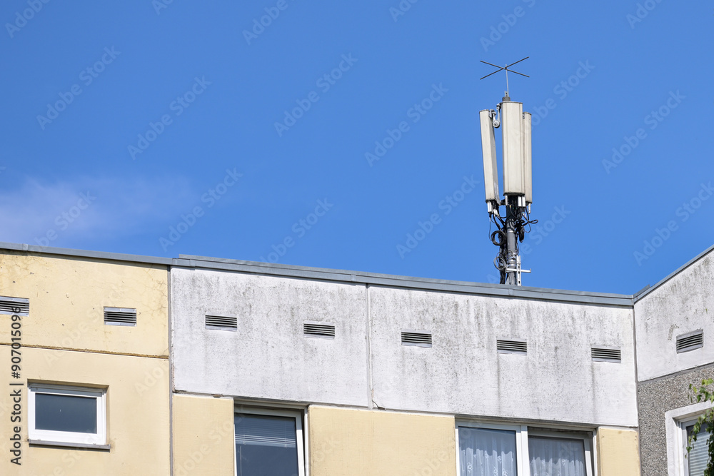 Cellular network base station antenna on the telecommunication mast for ...