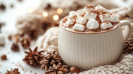 winter warmers, hot chocolate with marshmallows.