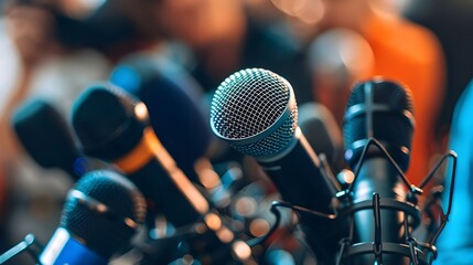 Close-up of Microphones