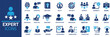 © Designstor09 - Expert icon set. Containing advice, competence, expertise, knowledge, skill, specialist, experience and more. Solid vector icons collection.