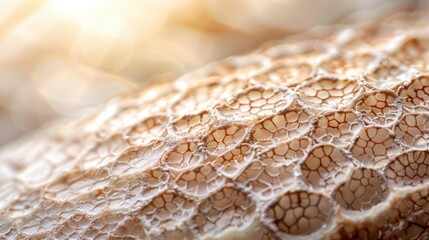 Canvas Print - A close-up of a textured surface with a honeycomb pattern. AI.