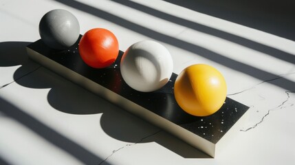 Sticker - Colorful Spheres on a Black Platform