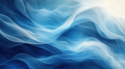 Wall Mural - abstract blue and white waves