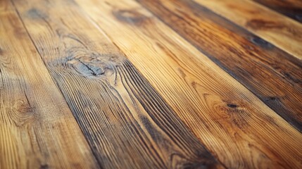 Detailed Shot of Heart Pine Wood Flooring Highlighting Rich Warm Tones and Distinctive Grain Patterns