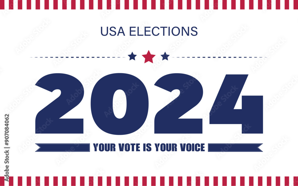 USA Presidential Election with 2024 year, 2024 US election banner