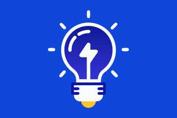 Wall Mural - A 2d icon for electricity bulb, vector illustration