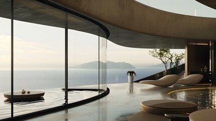 Wall Mural - a villa with a infiniti pool