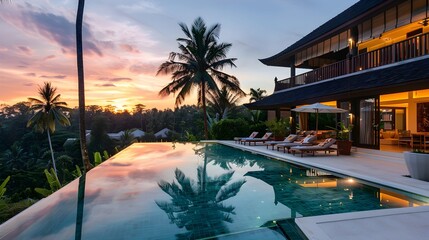 Wall Mural - a villa with a infiniti pool