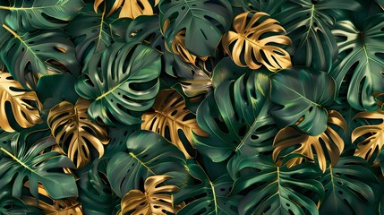 Pattern leaf background green plant tree abstract palm floral wallpaper flower foliage art jungle. Background luxury leaf pattern texture design line summer gold nature monstera fabric