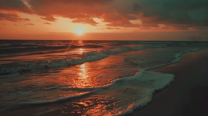 Wall Mural - sunset on the beach