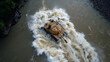 © Bi - Military Tank Driving Through River