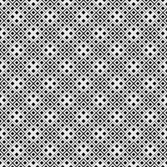 Wall Mural - Geometrical seamless square pattern background - abstract monochrome vector graphic design from squares