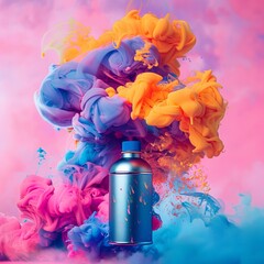 Wall Mural - Stock photo of a spray can filled with paint. Graffiti concept.