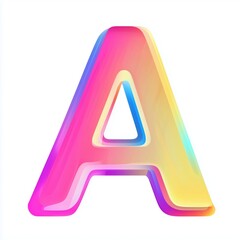 Sticker - Colorful 3D Letter A with Gradient Effect