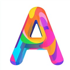 Poster - Colorful Abstract Letter A in 3D Design