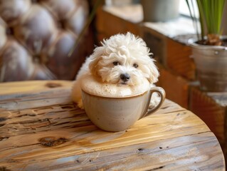 Wall Mural - dog in the kitchen