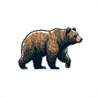 © Angga - vintage vector pen hand drawn of grizzly bear walking
