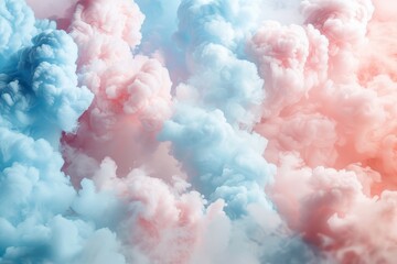 Leinwandbilder - Cloud backgrounds in soft shades of pink and blue, perfect for whimsical designs