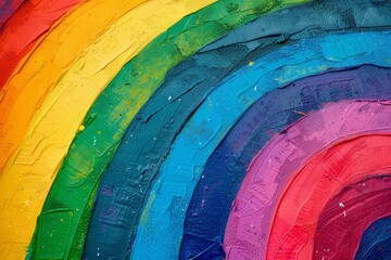 Fototapete - a colorful archway with a light at the end, colorful rainbow with vibrant arcs, symbolizing diversity and inclusivity