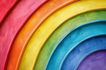 Fototapete - a colorful archway with a light at the end, colorful rainbow with vibrant arcs, symbolizing diversity and inclusivity