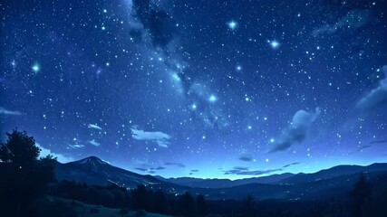 Wall Mural - View of the night sky with lots of stars