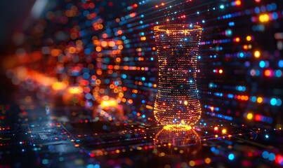 An abstract technology background featuring programming code and computer scripts, representing software development.