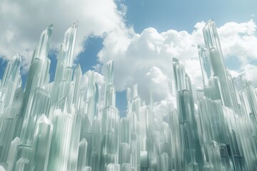 Poster - a city with a lot of tall buildings in the sky,