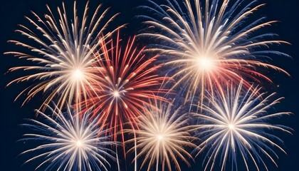 A photo of colorful fireworks exploding in the night sky.