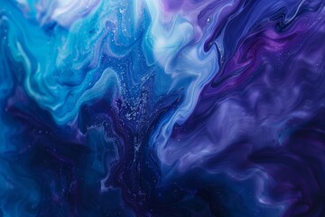 Fototapete - a painting of a blue and purple swirl, Galaxy backgrounds in vibrant shades of blue and purple, evoking a sense of wonder