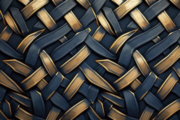 Aufkleber - a close up of a woven material with a blue background, seamless pattern featuring interlocking geometric shapes